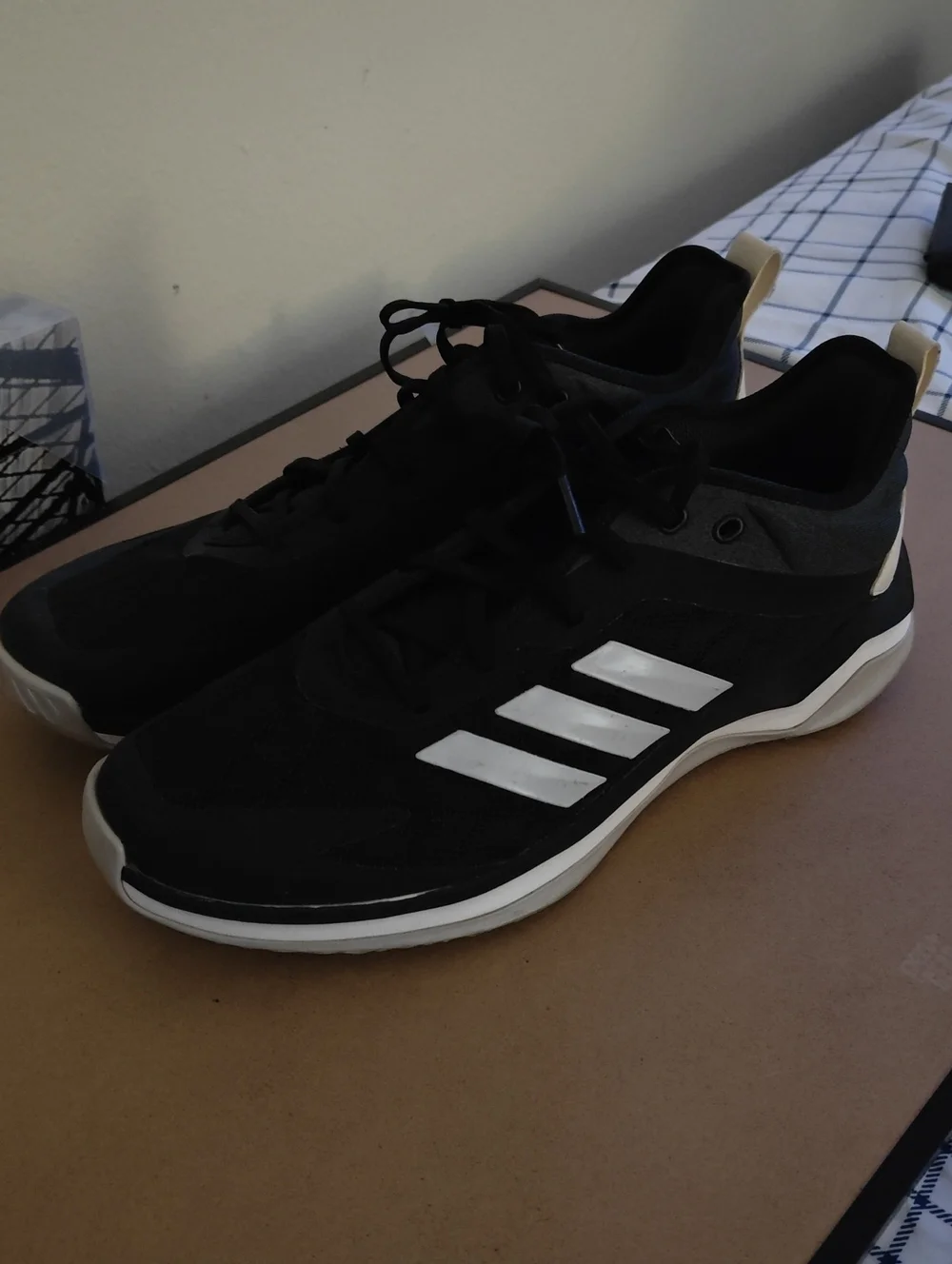 adidas Black Sneakers with White Stripe Accents
